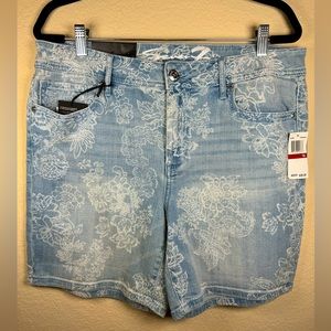 Seven7 Patterned Jean Shorts - Size 14